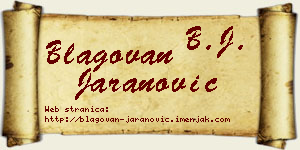 Blagovan Jaranović vizit kartica